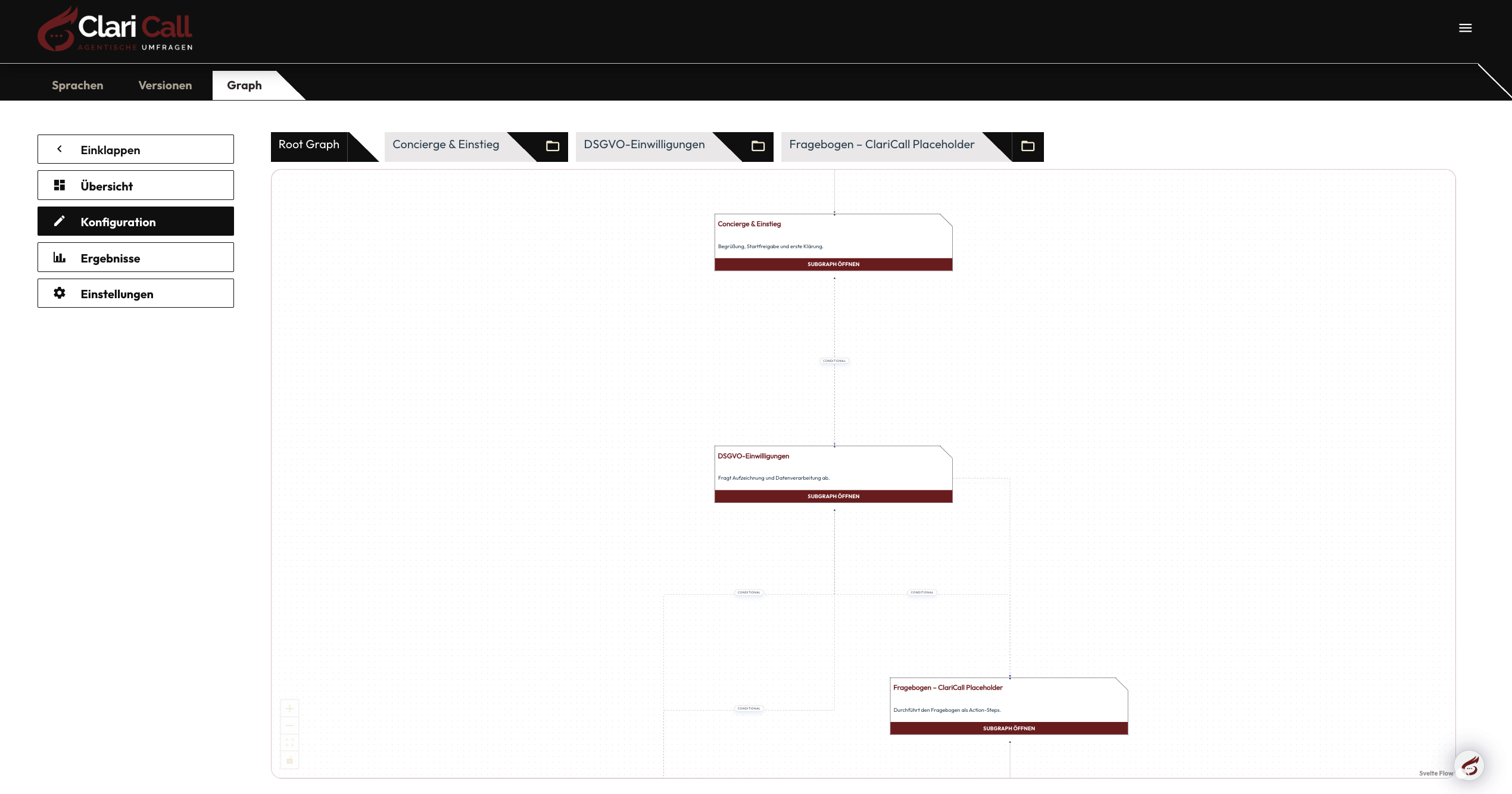 ClariCall – Verwaltung von Fragebögen
